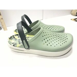 Crocs In Motion Sage Green Marbled Clog Men's Size 13 Slip On Shoes